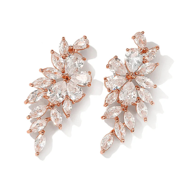 Exquisite and Shining High Quality AAA Zircon Earrings Fine Jewelry Design Shinny Earring Women