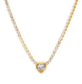 Trendy Stainless Steel ZIRCON Heart Charm Tennis Necklace Gold Plated for Gift