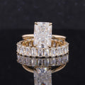 Starsgem Fancy Radiant Cutting Ring Set  Brilliant 14k Gold Moissanite Jewelry