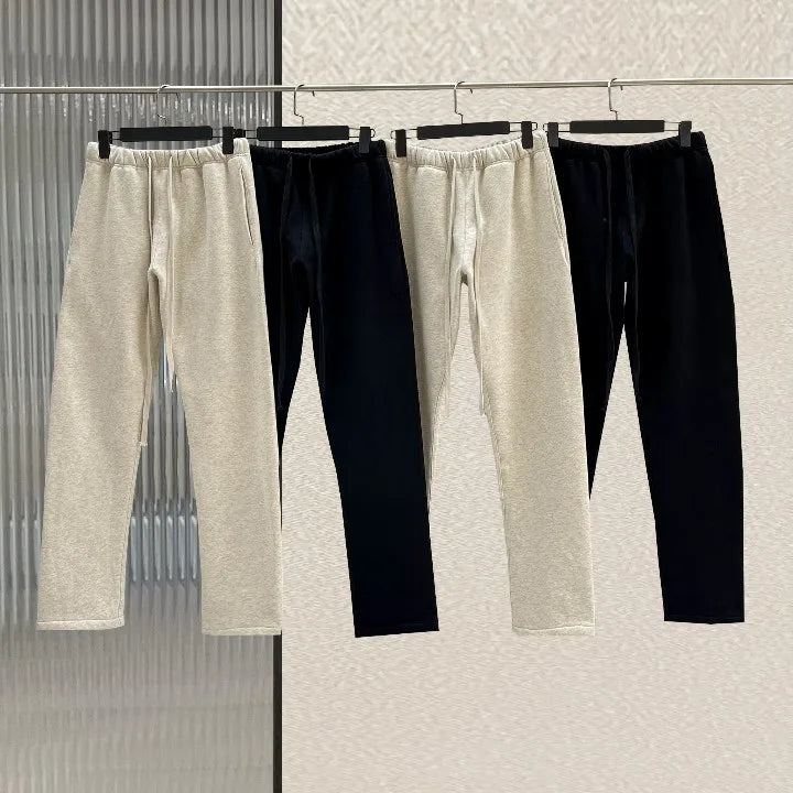 Wholesale Top Quality Drawstring Breathable 100% Cotton Heavyweight Pants Plus Size Trousers Straight Sweatpants for Men