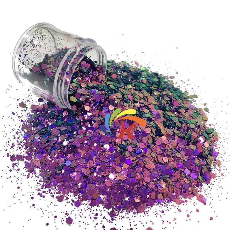 Polyester Christmas Decoration Supplies Glitter Chunky Mix Wholesale Color Shift Purple Resin Art Glitter