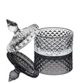 Wholesale New Product Fancy Colored  Crystal  Storage Jar Diamond Cut Lidded Glass Geo Cut Glass  Candy Jar  Candle Jar