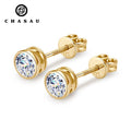 Wholesale Factory Price 10K Solid Pure Real Gold Total 0.5ct 5mm Vvs Moissanite Diamond Stud Earrings for Women Jewelry