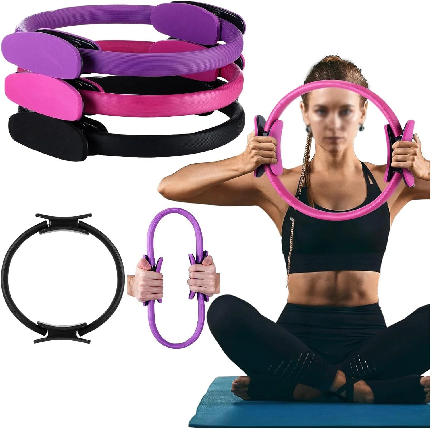 Yoga Pilates Ring Fitness Circle Flexible Resistance Exercise Equipment for Fitness Body Building Muscle TrainingStretch