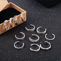 Wholesale 2025 Retro Carved Silver Gold Plated  Adjustable Opening Finger Ring Set Toe Ring for Women