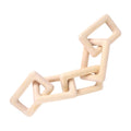 Farmhouse 5-Link Wood Chain Link Decor Hand Carved Wood Knot Link Chain for Coffee Table Entryway Modern Rustic Shelf Decor