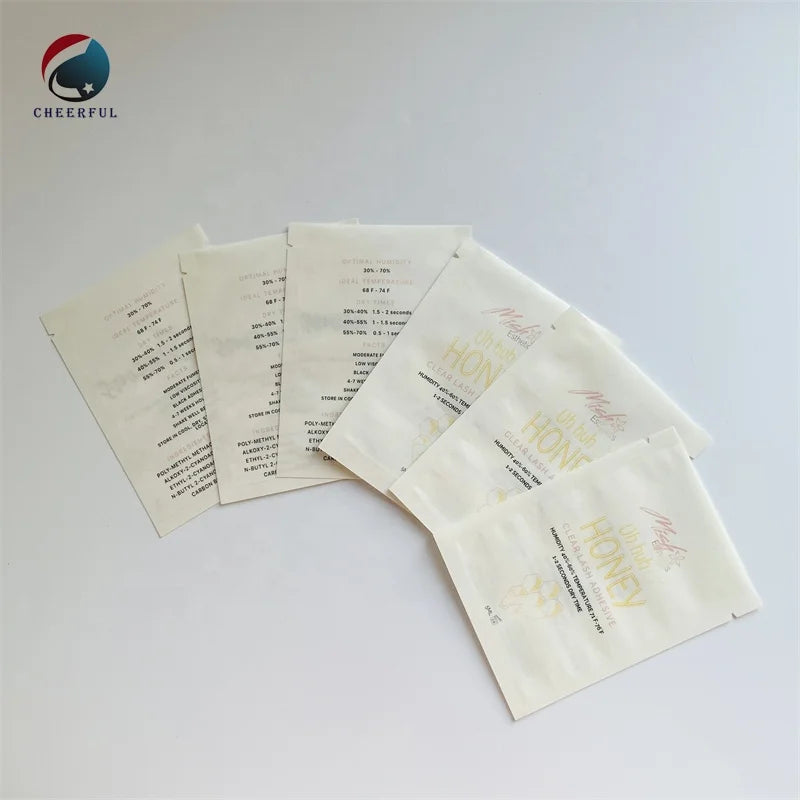 Biodegradable Paper Sachet Packaging Toothpaste Glasses Cleaning Care Wet Wipes Sample Packaging Bag With Logo