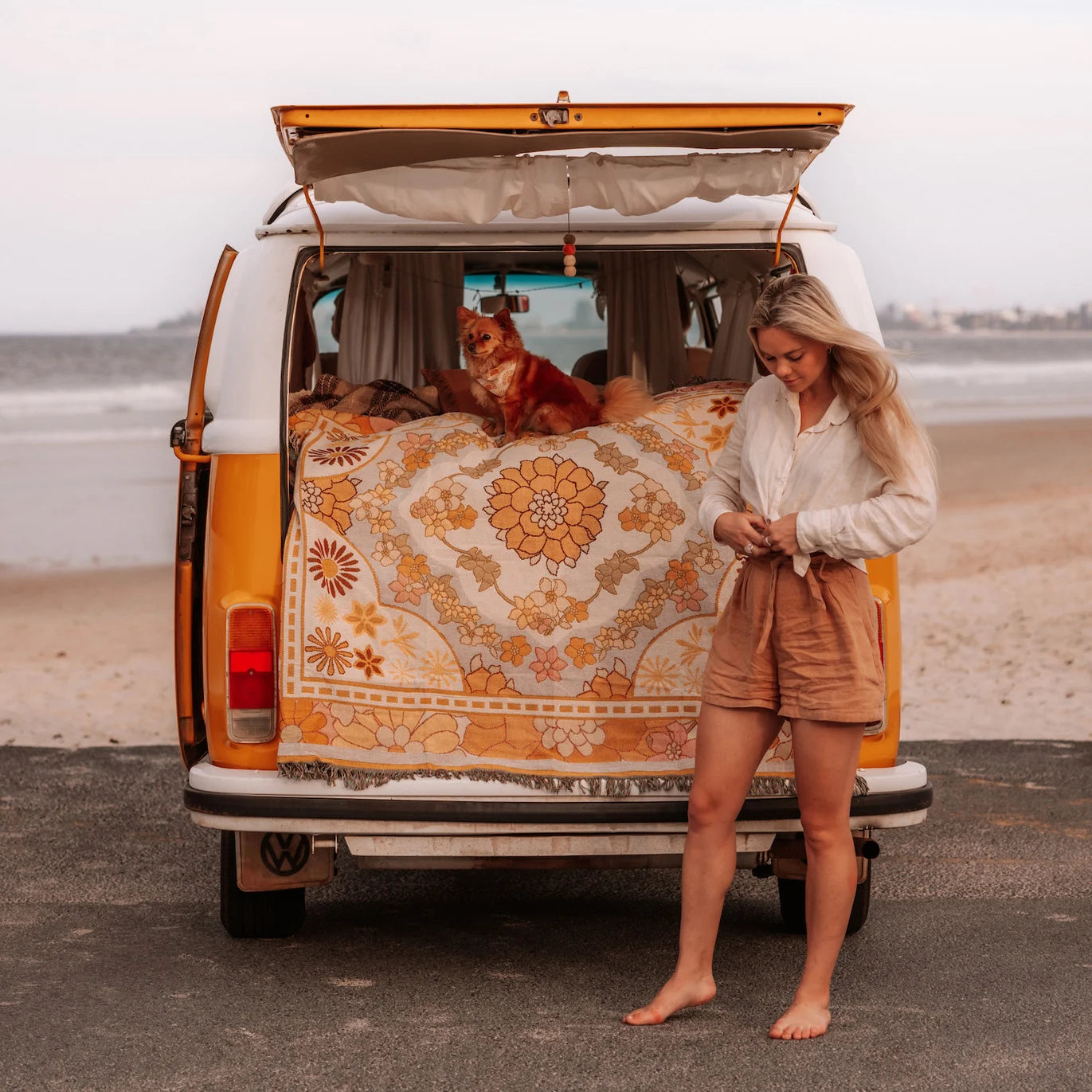 Y-Z Beach Art Bohemian Sofa Bed Blanket Flower Decoration Blanket bar Home Stay Wild Luxury Blanket