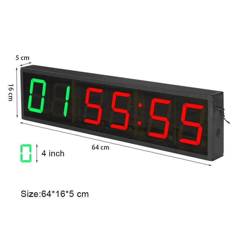 CHEETIE CP50C Aluminum Alloy Classic Large Gym Stopwatch Wall Clock Interval Training Digital Workout Timer for