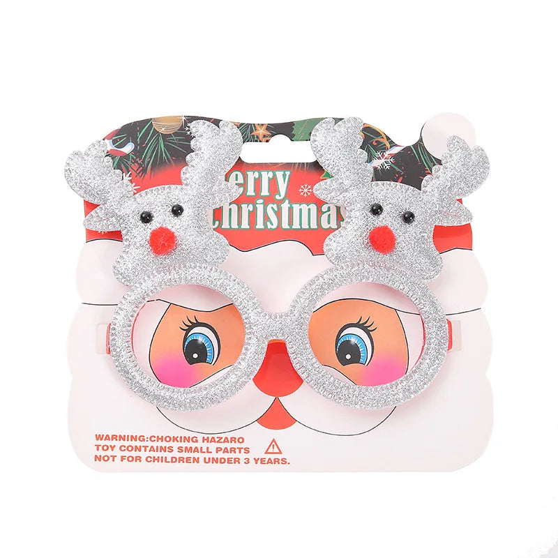 Santa Claus Deer Glasses Christmas Decorations for Holiday and Family Parties