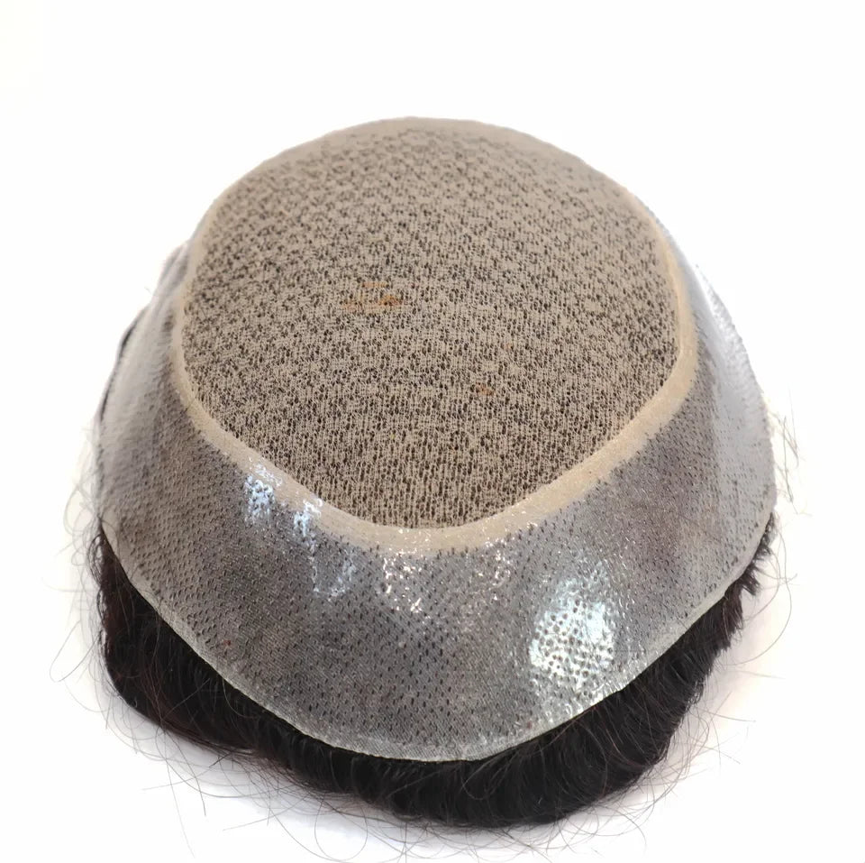 NL Hand Tied Silk Base Breathable Durable 100% Human Hair System Replacement Hair Toupee for Men Hair Patch Wig Extension