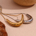Hypoallergenic Popular Stainless Steel Arc V Shape Charm Snake Chain Necklaces for Women