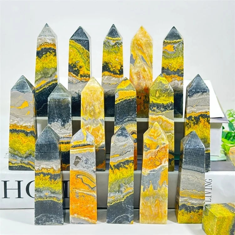 How Selling High Quality Spiritual Healing Stones Natural Crystal Tower Bumblebees Jasper Point for Home Decoration