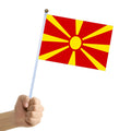 Promotional Product Factory Direct Sales Digital Print 100%Polyester Double-side Custom North Macedonia Hand Flag