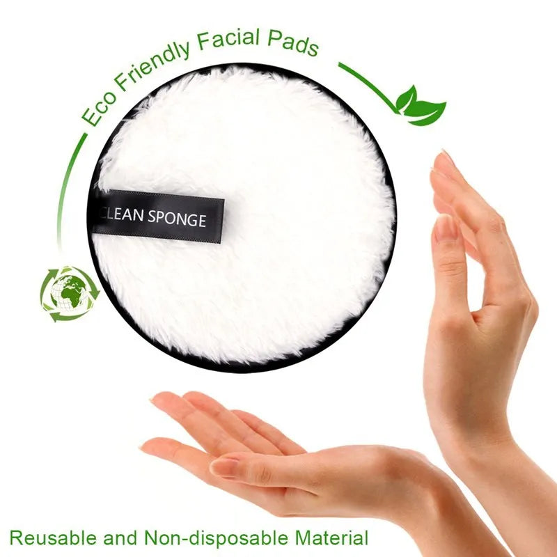 HMU Three Material and Size Microfiber Washable Makeup Remover Cleansing Pads Private Label Cotton Reusable Makeup Removing Pads