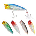 80mm 20g Topwater Fishing Lures Hard Bait Popper with Blood Hook