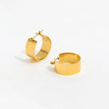 JOOLIM  High End 18K Gold Plated Smooth Banc C Hoop Huggie Earrings Jewelry Stainless Steel for Women