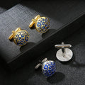 Men's Business Accessory Fashion Cufflinks with Round Pattern Carved French Alloy Men's Cufflinks