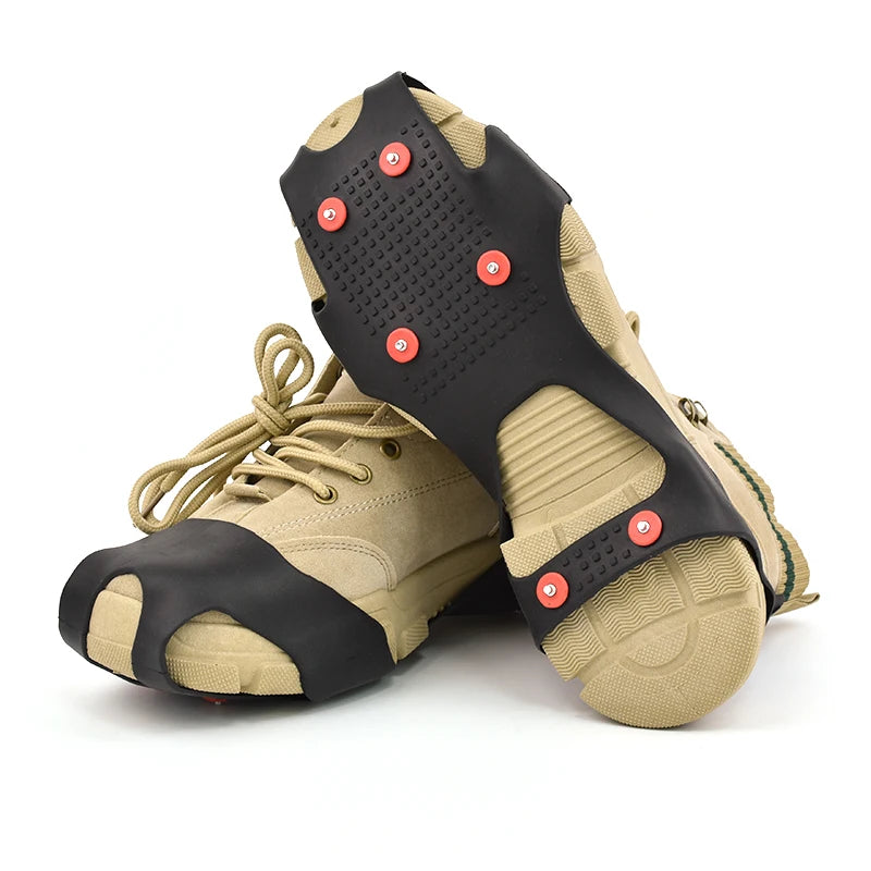 New Shape 6 Studs Universal Ice Snow Shoe Spiked Grip Anti Slip Cleats Crampons