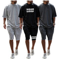 Wholesale Custom Logo Team Gym Tracksuit Sportswear Short Set Men's Brand Clothing 2 Pieces Sets