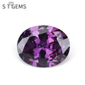 Direct Factory Synthetic Diamond Amethyst Machine Cut Oval Shape Cubic Zirconia Gems for Rings