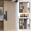 French Style Custom Wooden Slat Main External Exterior Front Entry House Door Residential Large Luxury Entrance Doors MegaBDM