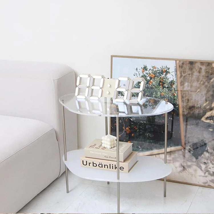 Modern Custom Simple Clear Acrylic Plastic Side Table Transparent Bedroom and Living Room End Tables for Home Furniture