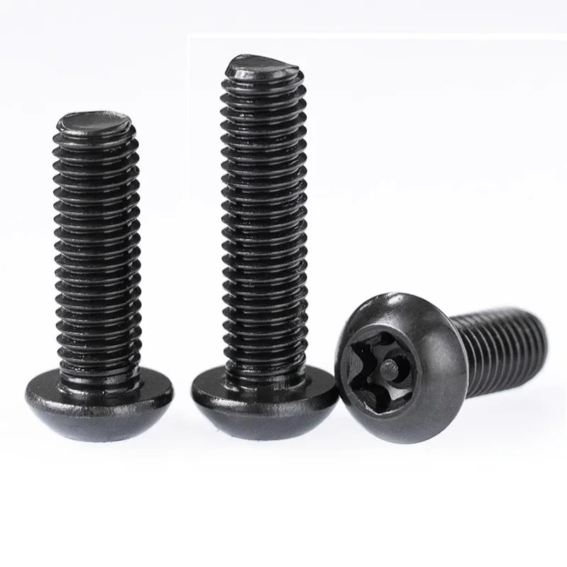 Button Hexalobular Socket Round Head Black Steel 4.8 8.8 12.9 Grade License Plate Frame Security Screws Anti Theft Bolts