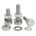 DIN933 Hex Head Bolts Class 8 Stainless Steel 304 Plain Finish Bolt and Nut Set Large Full Extension