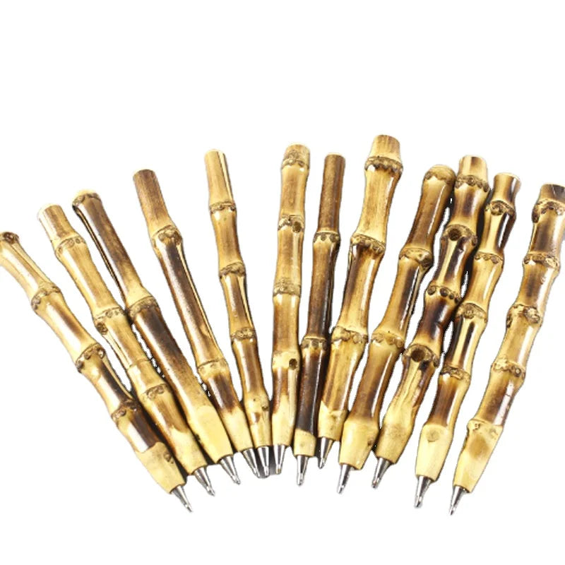 new Giant Real Bamboo Root Ballpoint Pen Natural Whip Bamboo Pen with Special Ink Refills and Protect Cap
