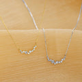 Fashion 925 Silver Jewelry Wholesale 925 Sterling Silver Necklaces Row of Diamond Irregular Zircon Gold Plated Necklaces Women