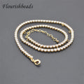 New Design Anti Fading Gold Plating 7 Loop CZ Pave Link Chain Metal Brass Necklace Chains for Women Men DIY Jewelry Making