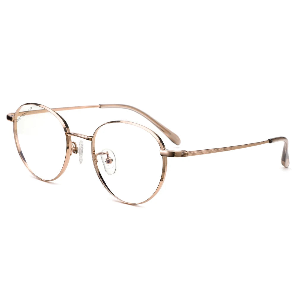 T81829 Factory Supplier Custom Fancy Round Titanium Frame Glasses
