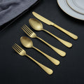 Colorful Stainless Steel Gold Flatware Matte Spoon Fork Knife Cutlery Set MegaBDM