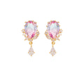 Small Fancy Crystal Cluster Earrings for Women Brides Dainty Marquise Stud Earrings for Wedding Party Prom Jewelry Gift