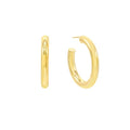 LOZRUNVE 18k Gold Plated Smooth Plain Light Weight Hollow Hoop Earring 925 Silver
