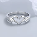 Valentine's Day Gift Statement Rings for Girls Boys Cute 925 Sterling Silver Gold Plated Huggie Hug Heart Ring