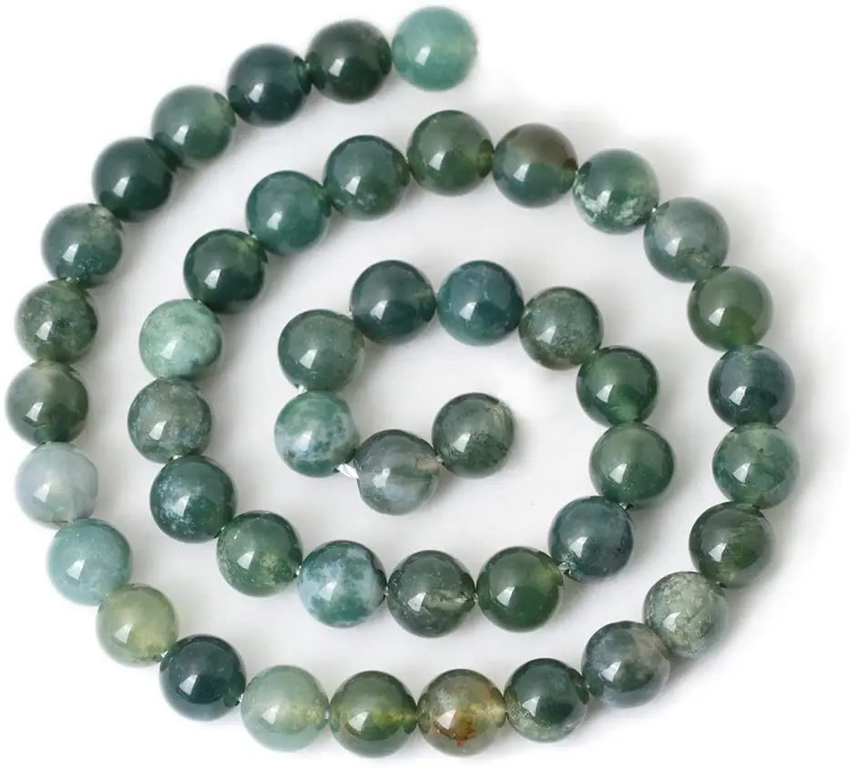 Wholesale Natural Aquatic Agate Beads 4/6/8/10/12MM Gemstone Crystal for Jewelry Making DIY Loose Energy Healing Power 1mm Hole