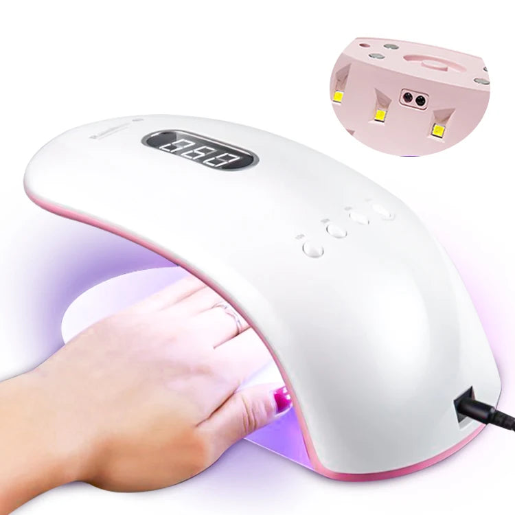 GRS Certified Professional 36W Electric Nail Lamp with Dual Light Source Mini Salon Manicure Gel Lamp