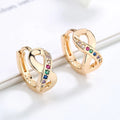 Western Best Seller Jewellery Direct Factory love Zirconia 8 Sign Stamped 18k Gold Huggie Hoop Earrings