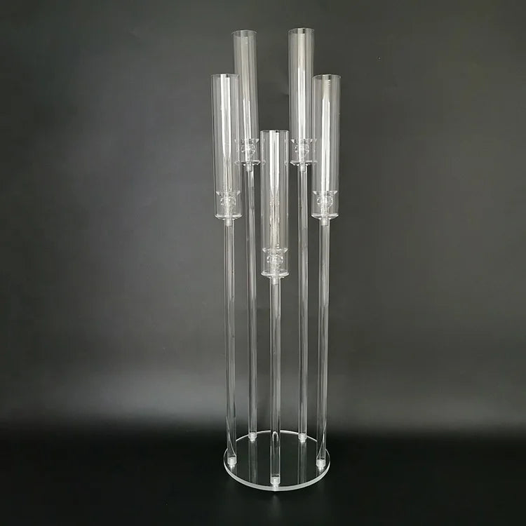 O-X541 Wholesale Wedding Table Centerpiece Decoration Acrylic Candelabra Centerpieces clear Candelabra Centerpieces Crystal