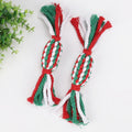 Interactive Cotton Rope Dog Toy for Christmas Pet Training Grinding Teeth Cleaning Bite-Resistant Knot for Dogs and Cats