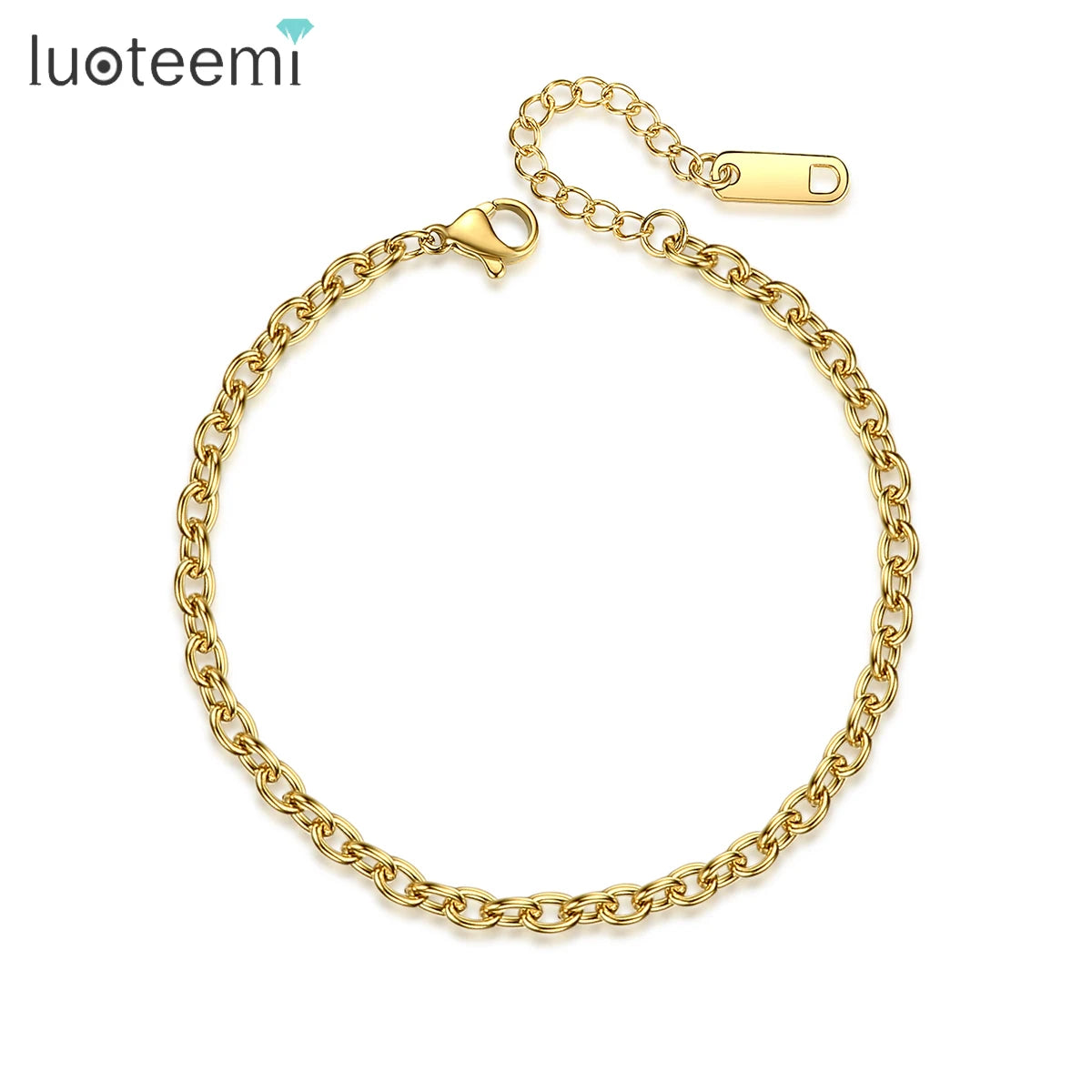 SP-LAM Metal Simple Classical Chain Woman Link Stainless Steel Lady Jewelry Delicate Gold Plated Bracelet
