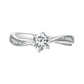 925 Sterling Silver Minimalist Geometric Twisted Finger Ring Pave Setting CZ Band for Women Engagement Anniversary Gift BSR420