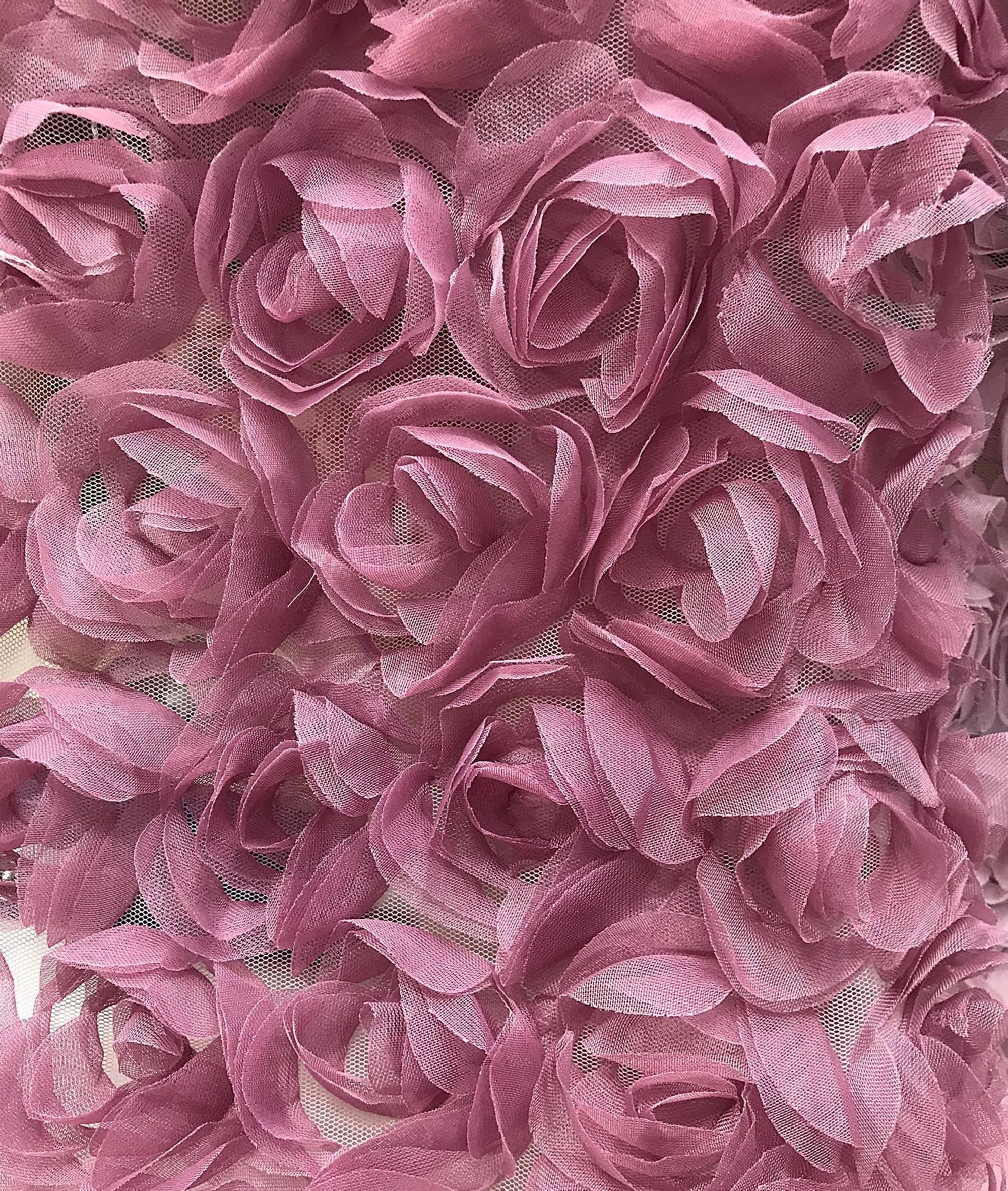 Rose Tulle Net Haute Ruffles Cake Dress Fancy Mesh Net Lace Fabric
