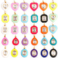 Heart Teardrop Oval Rectangle Enamel Charm Neon Pink Orange Turquoise Blue Oil Dropped Necklace Bracelet Pendant Components M21