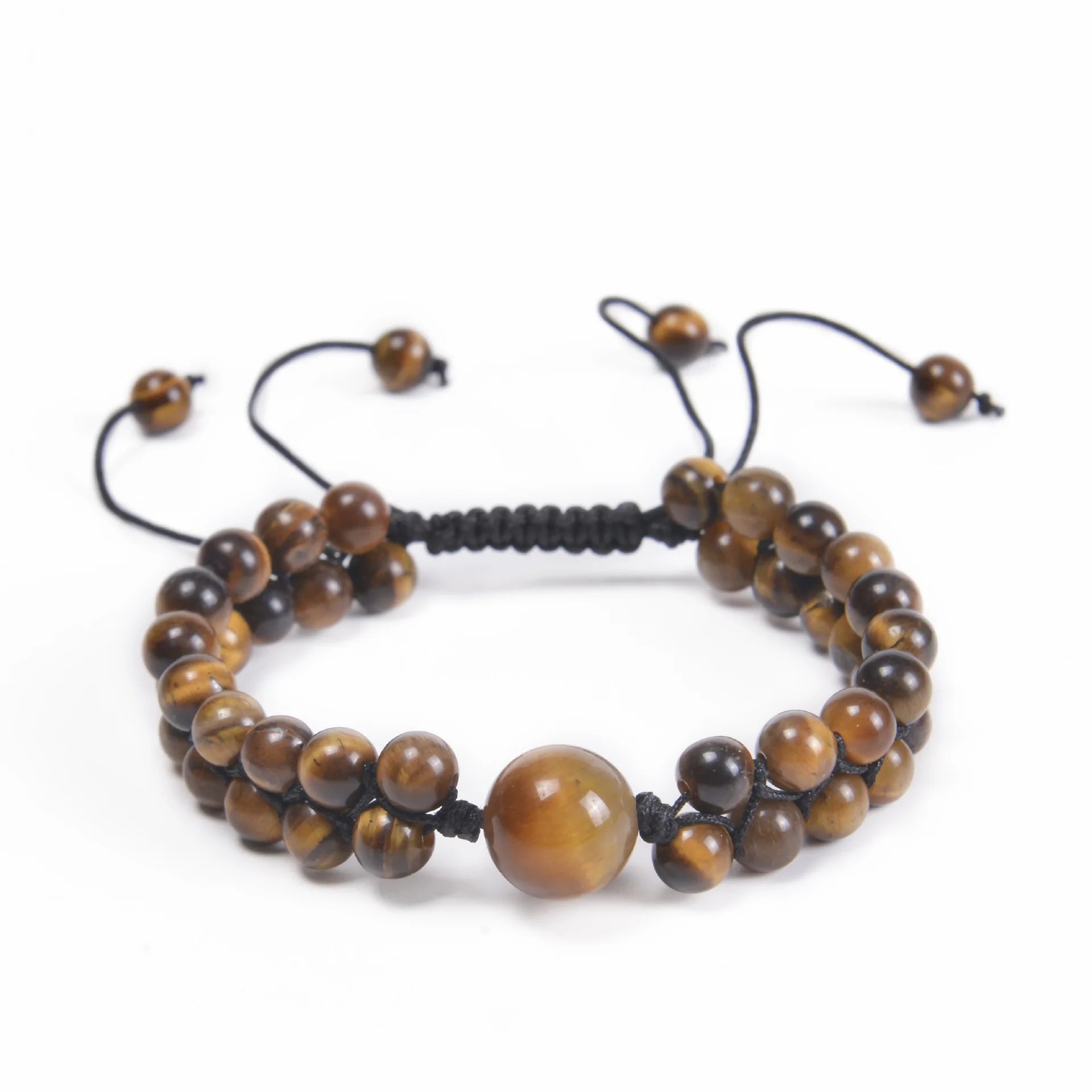 Handmade Natural Healing Gem-stone Beads Adjustable 6mm Bead 12mm Charm Bead Bracelet Jewelry Women and Men