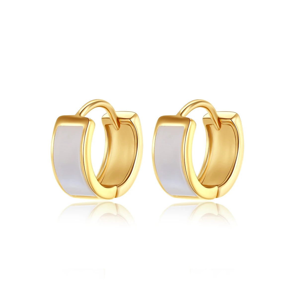 Daidan 14K Gold Plated Earring Unique Korean Huggie Earrings 925 Sterling Silver Ladies14 K Gold Dainty Shell Earrings