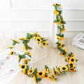 Simulation Sun Flower Rattan Wholesale Loft Homestay Decoration Flower Rattan Sunflower Vine Garden Silk Cloth Rattan