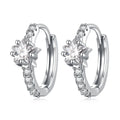 925 Sterling Silver Zircon Shiny CZ Star Hoop Earrings Fine Jewelry for Women Fashion Exquisite Ear Buckles BSE676
